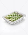 Plastic Tray with Asparagus Mockup
