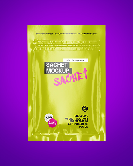 Glossy Sachet Mockup