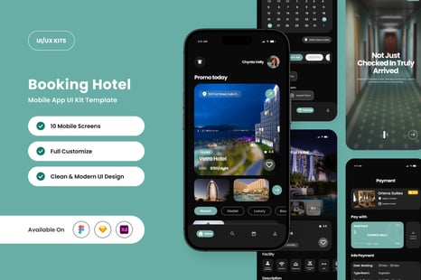 Clevia – Hotel Booking App Design Template - UX & UI Kits