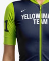 Woman Wearing Cycling Jersey and Bib Shorts Mockup