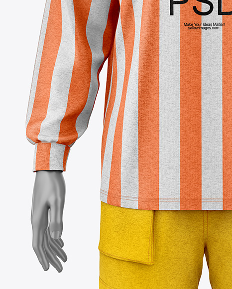 Men's Heather Oversize Sweatshirt w/ Mannequin Mockup