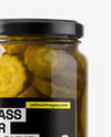 Glass Jar with Bread & Butter Pickles Mockup