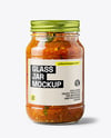 Clear Glass Jar with Tomato Chutney Mockup