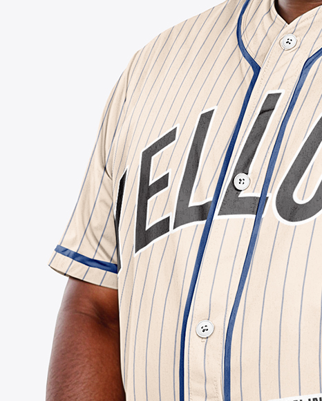 Black Man Wearing a Full Baseball Kit Mockup