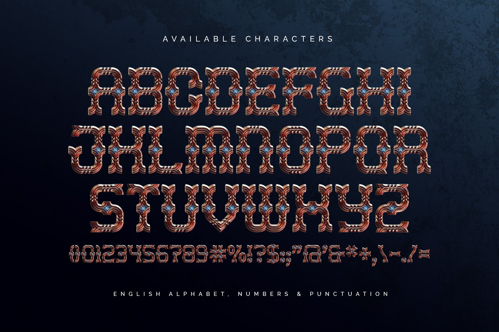 Sapphire Gems - Color Bitmap Font