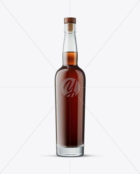 Tall Black Rum Bottle Mockup