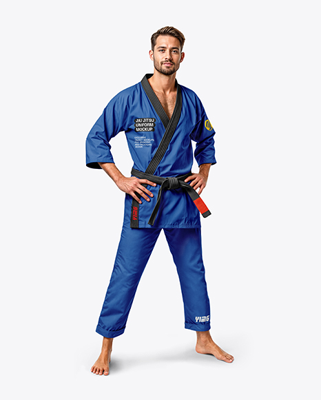 Man Wearing a Jiu Jitsu Gi Uniform Mockup - Fabric mockup