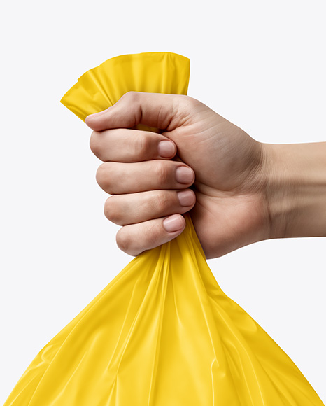 Plastic Bag in a Hand Mockup