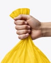 Plastic Bag in a Hand Mockup