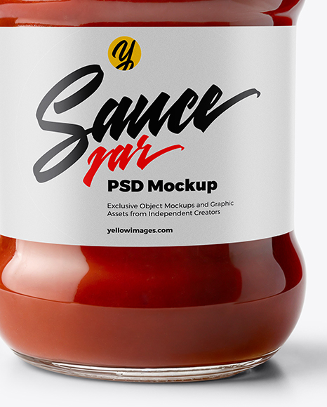 Glass Jar with Tomato Paste Mockup