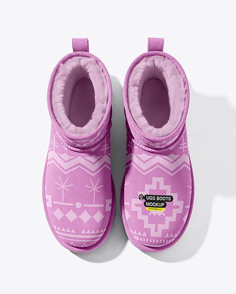 Pair of Women's UGG Boots Mockup - Shoe mockups