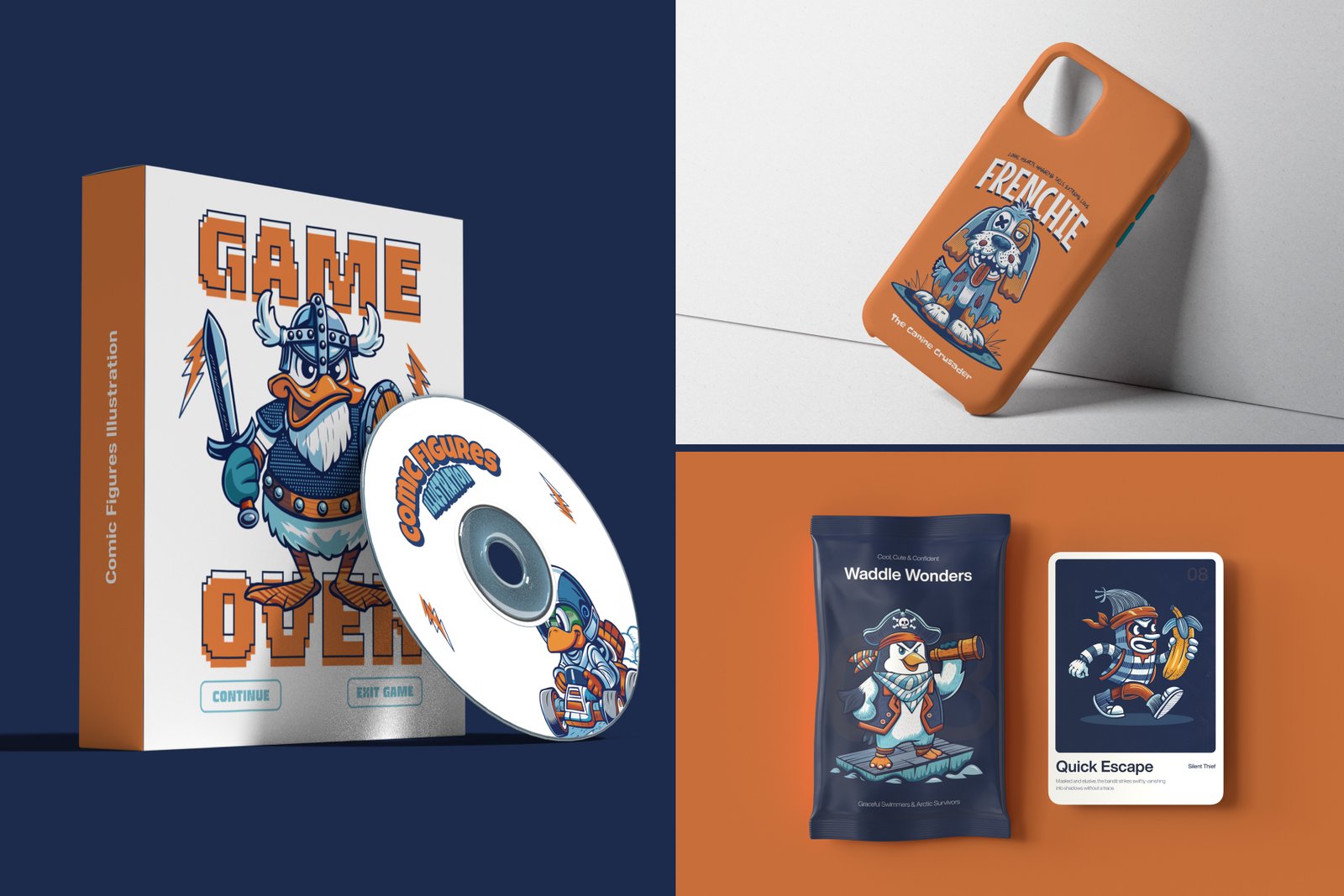 Comic Figures Illustration Set