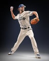 A Man Wearing a Full Pitcher Baseball Kit with Ball Mockup