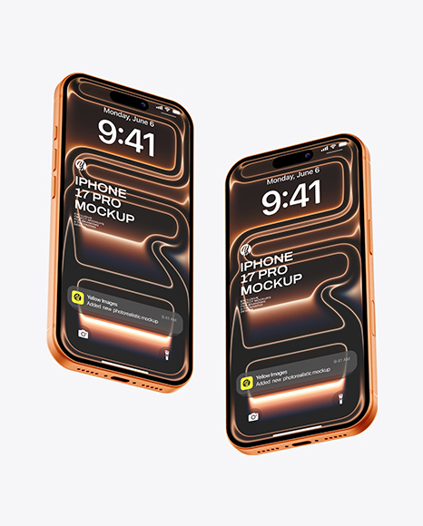 Two Iphones 17 Pro Mockup