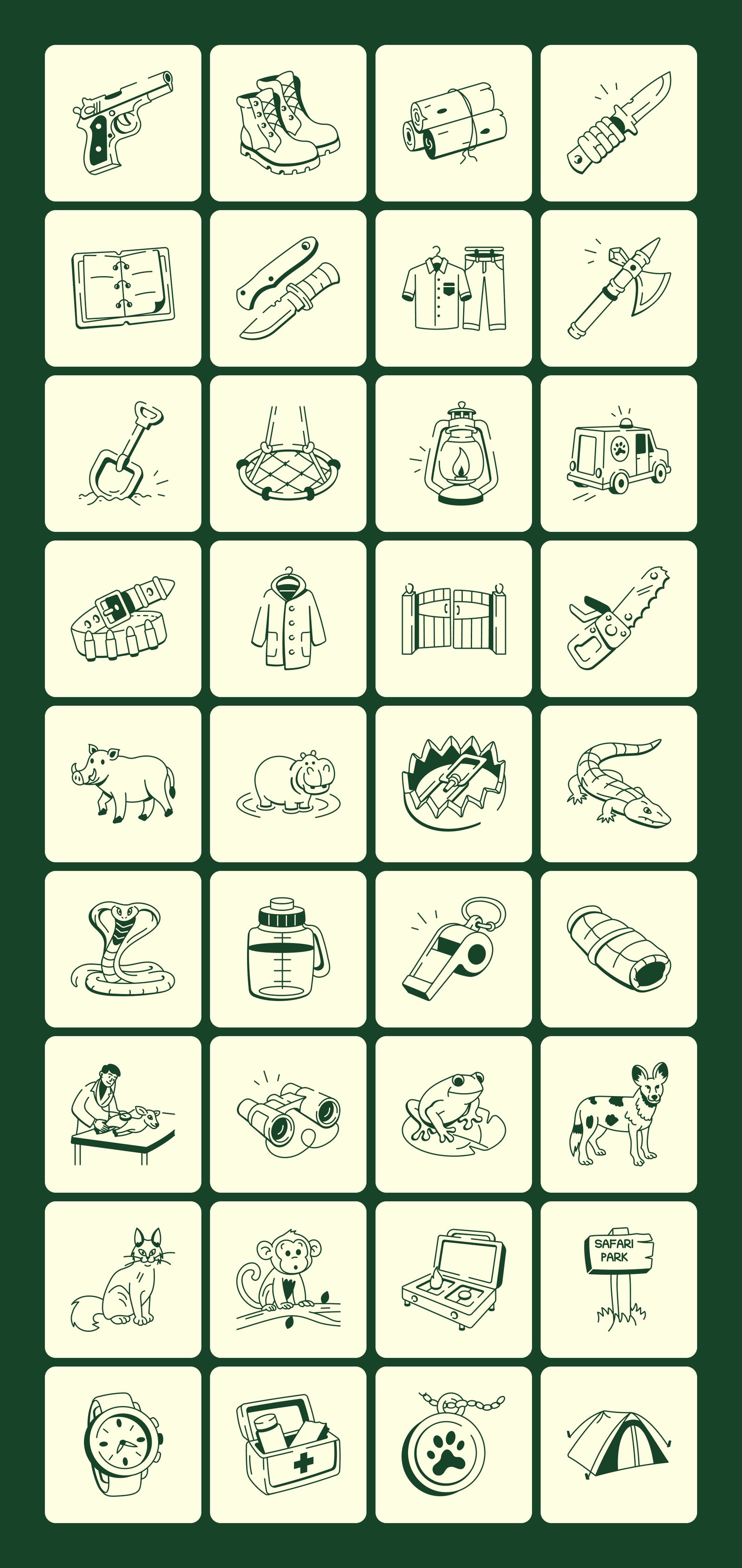 Safari Doodles Icons