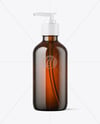 8oz Amber Bottle with Pump Mockup