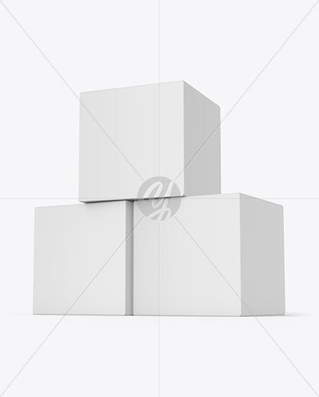 Three Paper Boxes Mockup