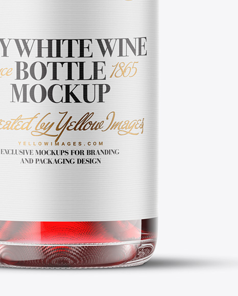 Clear Glass Red Wine Bottle Mockup