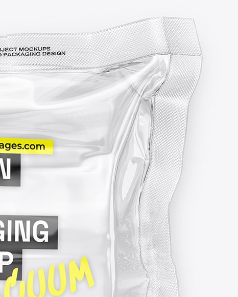 Clear Plastic Flow-Pack with Salmon Fish Fillet Mockup