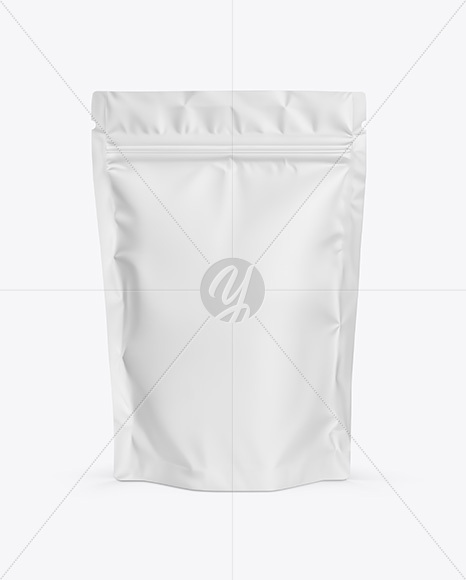 Matte Plastic Stand-up Pouch with Powder Scoop Mockup