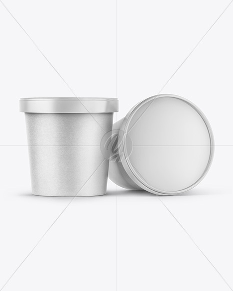 Two Kraft Paper Ice Cream Cups Mockup