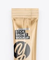 Glossy Metallic Stick Sachet Mockup
