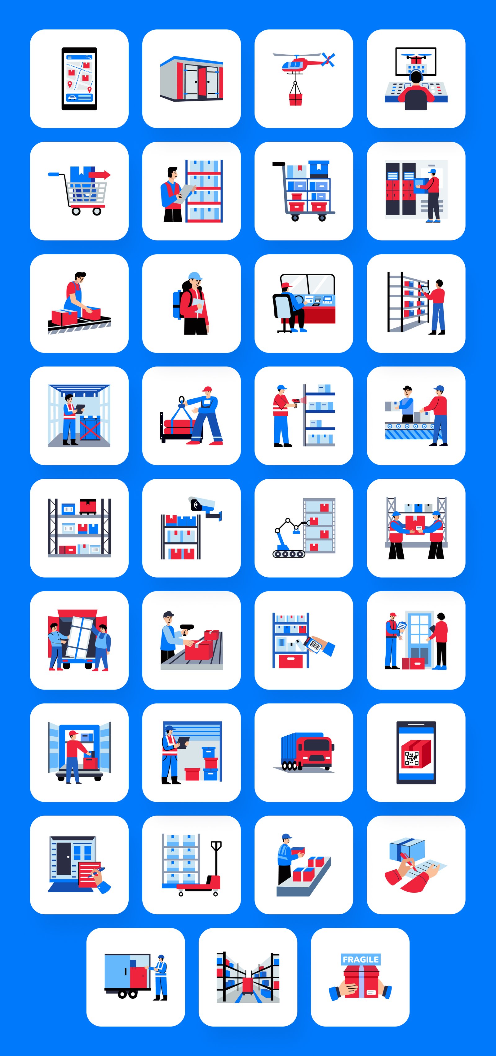 Logistics and Delivery Icon Set