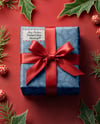 Square Gift Box with Red Bow Mockup