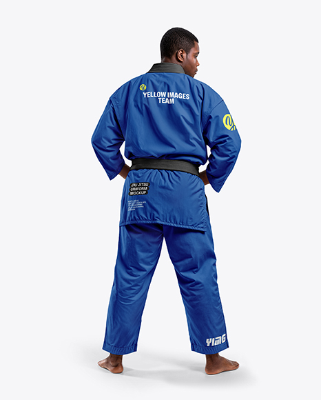 Black Man Wearing a Jiu Jitsu Gi Uniform Mockup - Fabric mockup