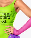 Blonde Wearing Vintage Fitness Outfit Mockup