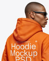 Black Man Wearing a Hoodie and Sunglasses Mockup