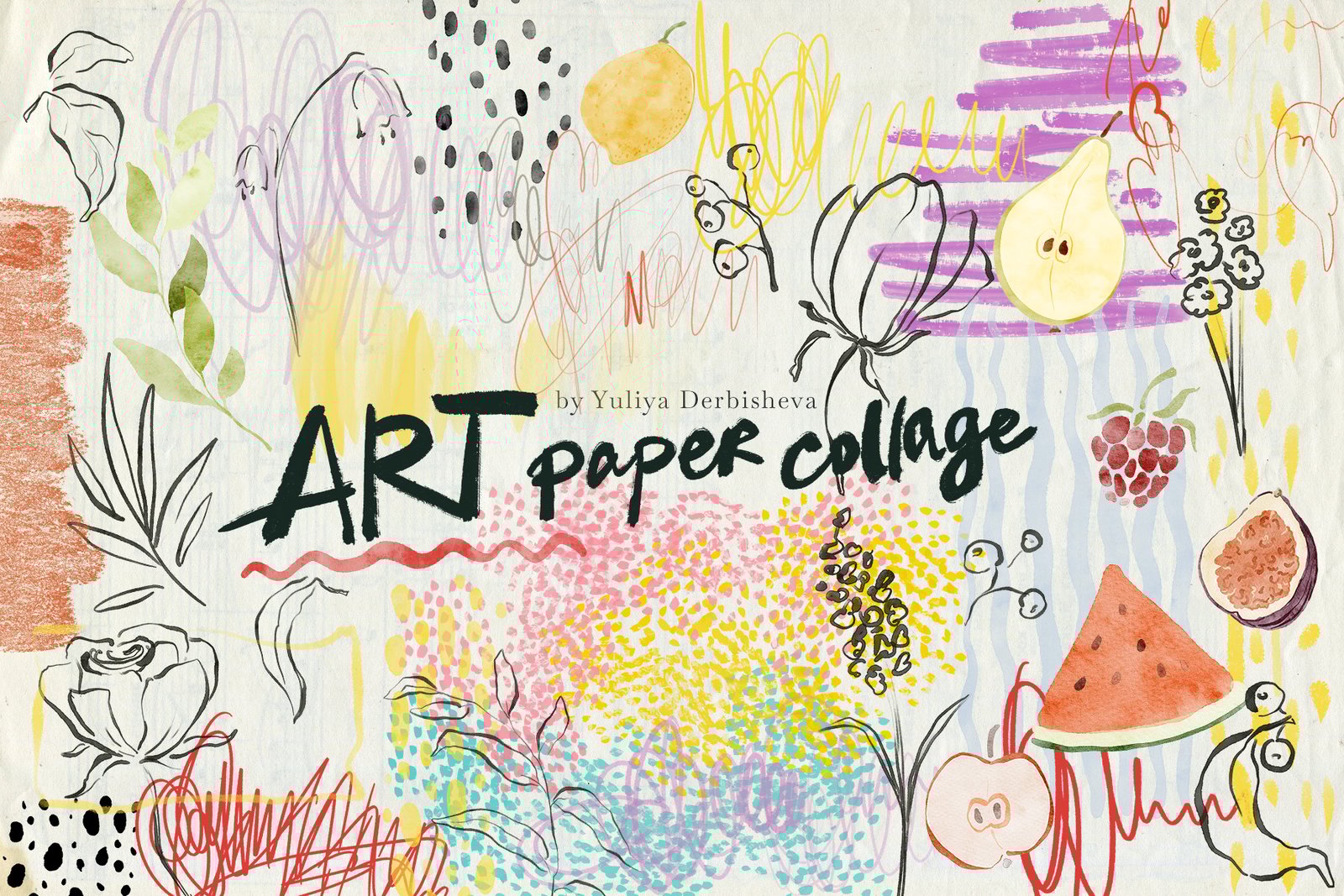 Art Paper collage Vintage &amp; Modern Overlay Textures, Torn, ripped, cutout elements scraps