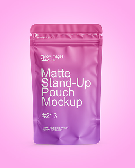 Matte Stand-Up Pouch Mockup