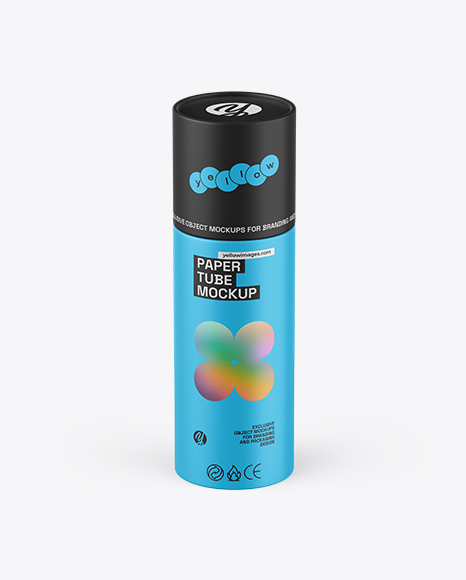 Matte Paper Tube Mockup – Front View (High-Angle Shot)