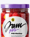 Glass Jar with Mixed Fruits Preserves Mockup