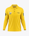 Men's Long Sleeve Polo Shirt Mockup - Front View