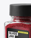 Square Glass Jar with Sumac Spice Mockup