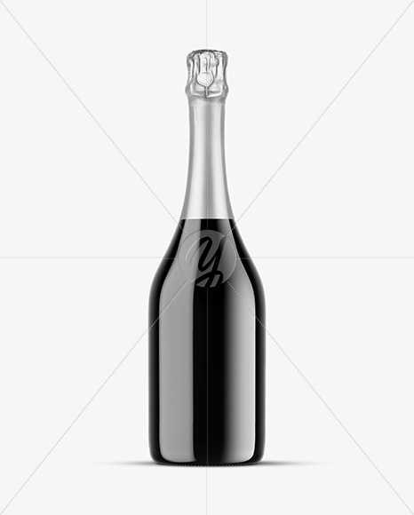 Dark Glass Champagne Bottle Mockup