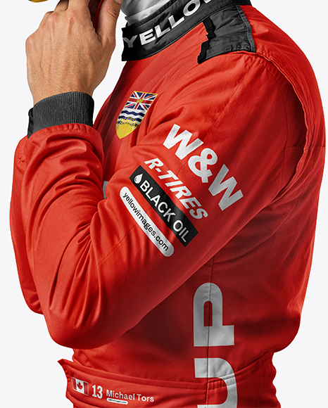 Man Wearing Racing Kit Mockup