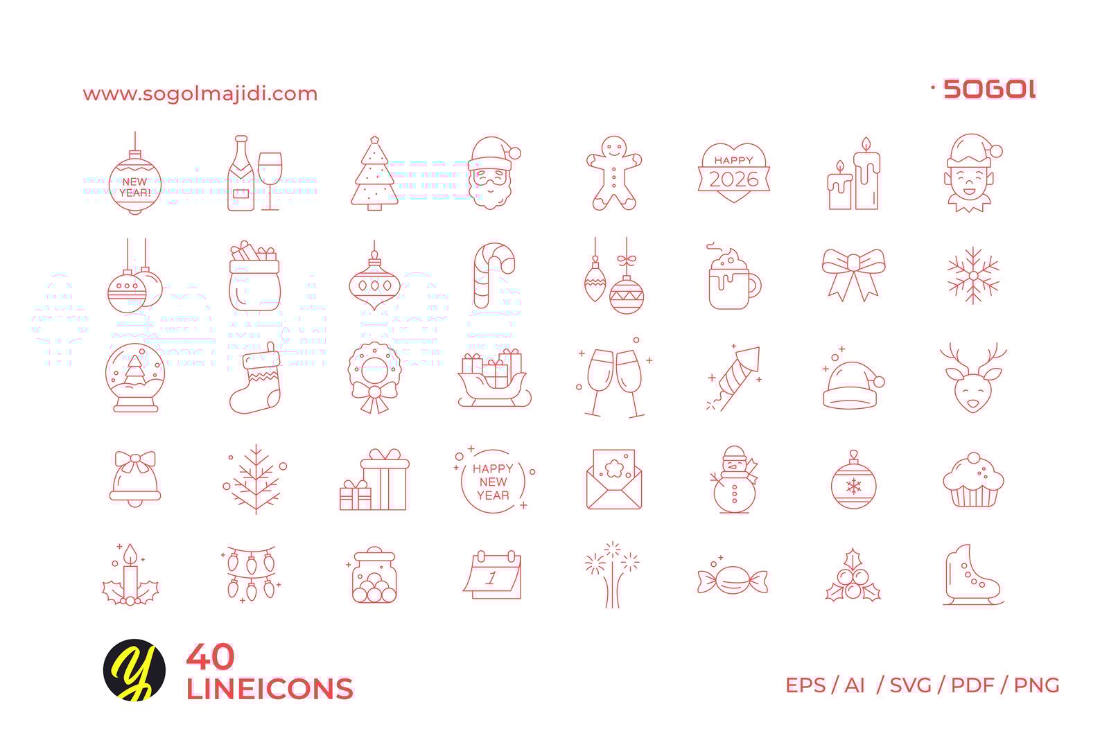 40 New Year Icons