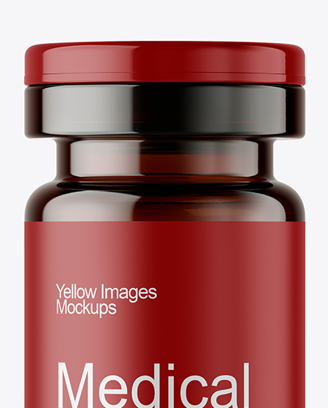 Amber Glass Medical Ampoule Mockup