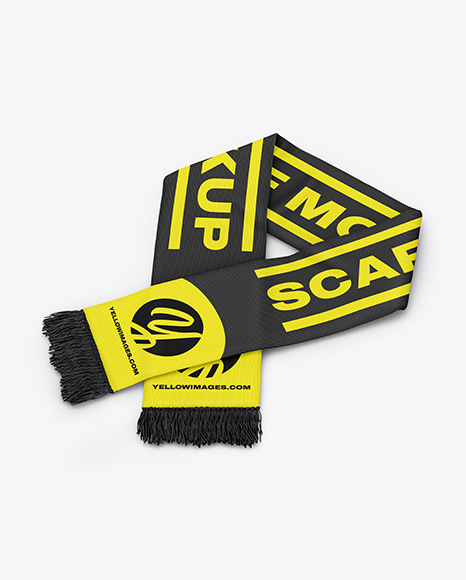 Fan Scarf Mockup - Half Side View - Fabric mockup