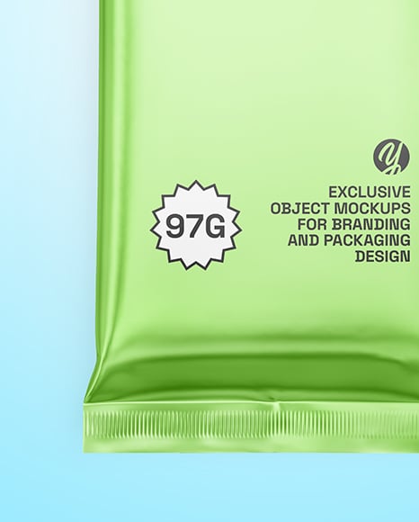 Matte Metallic Snack Package Mockup