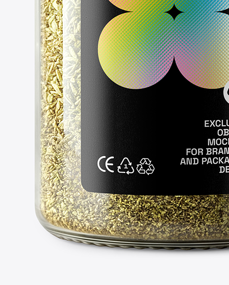 Plastic Jar with Marjoram Spice Mockup