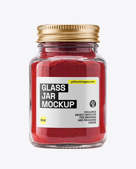Clear Glass Jar with Ground Sumac Spice Mockup - Realistic mockups