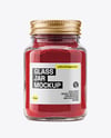Clear Glass Jar with Ground Sumac Spice Mockup