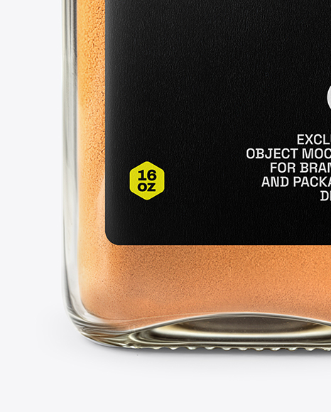 Glass Square Jar with Cinnamon Powder Mockup
