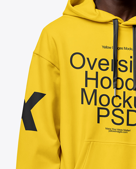 Black Man Wearing Hoodie and Bandana Mockup
