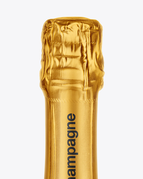 Antique Green Glass Champagne Bottle Mockup