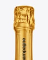 Antique Green Glass Champagne Bottle Mockup